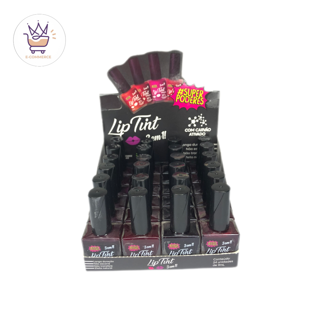 Lip Tint 3 em 1 Carvão Ativado Super Poderes