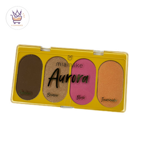 Quarteto de Contorno, Bronzer, Blush e Iluminador Aurora-Mia Make