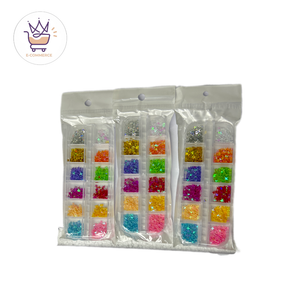 Estojo Kit Strass Prata + Kit Estojo Strass Colorido Para Maquiagem e Nail Art