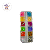 Estojo Kit Strass Prata + Kit Estojo Strass Colorido Para Maquiagem e Nail Art